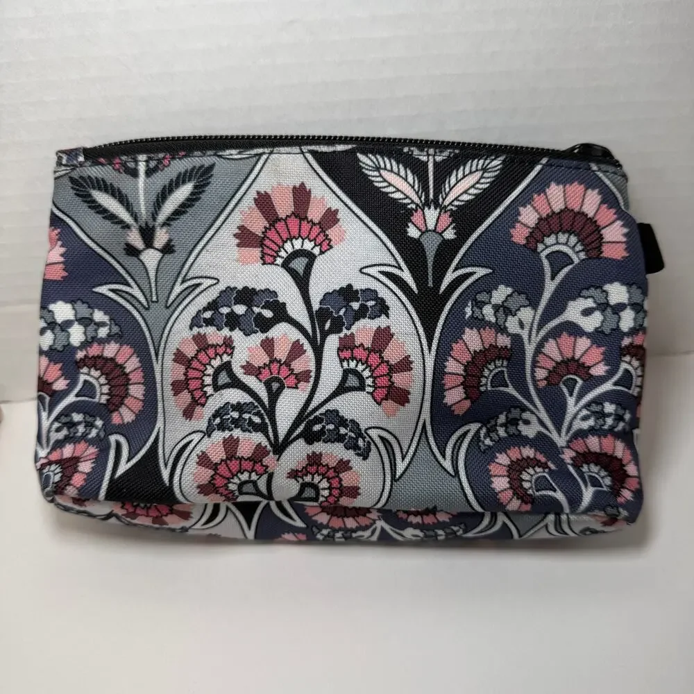 Vera Bradley Ornate Blooms Print Medium Iconic Blush & Brush Makeup Case